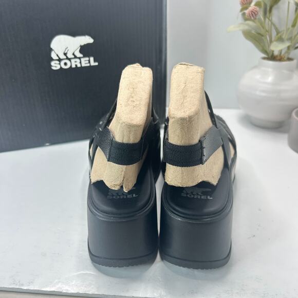 Sorel Dayspring Slingback Cage Platform Sandal Black NL5083-010 Women's 12 NWB - Picture 4 of 10
